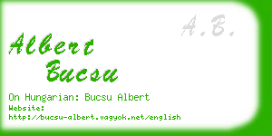 albert bucsu business card